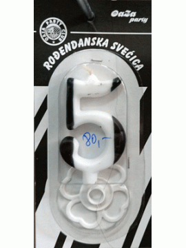 Svećica crno beli broj 5