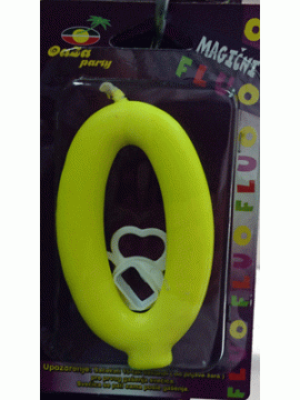 Svećica magična fluo žuta 0
