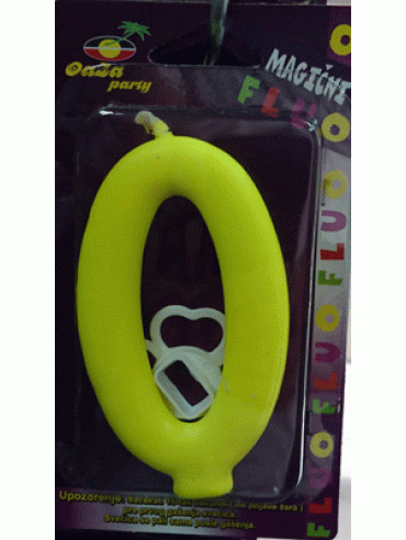 Svećica magična fluo žuta 0