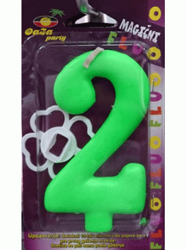 Svećica magična fluo zelena 2