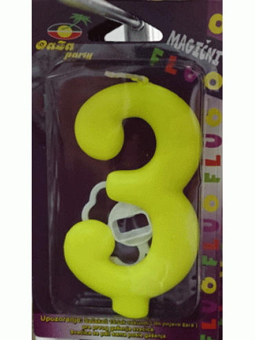 Svećica magična fluo žuta 3
