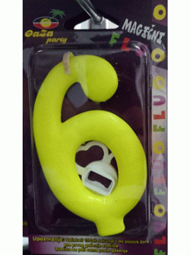 Svećica magična fluo žuta 6