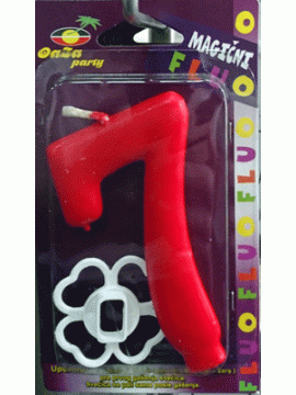 Svećica magična fluo crvena 7