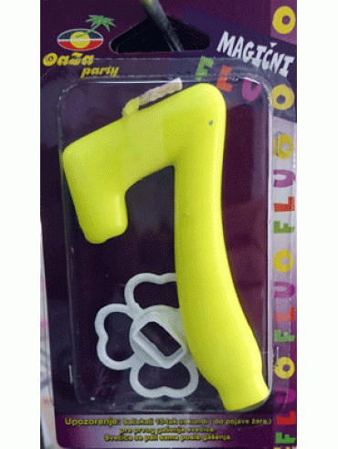 Svećica magična fluo žuta 7