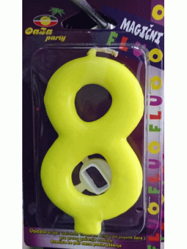 Svećica magična fluo žuta 8