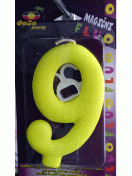 Svećica magična fluo žuta 9
