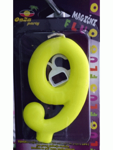 Svećica magična fluo žuta 9